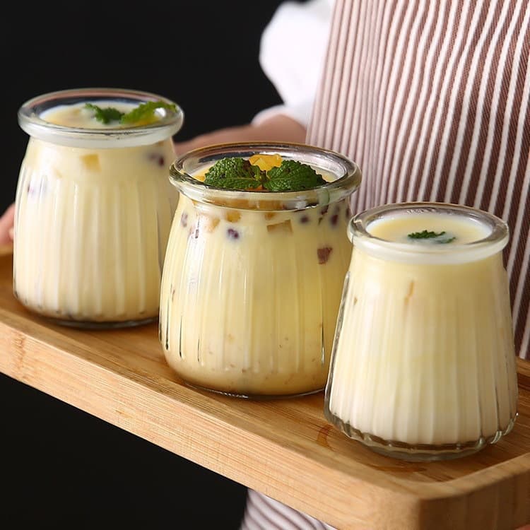 Pudding jars mousse cups glass cups milk skin baking molds with lids yogurt double-skin cheese yogurt glass bottles