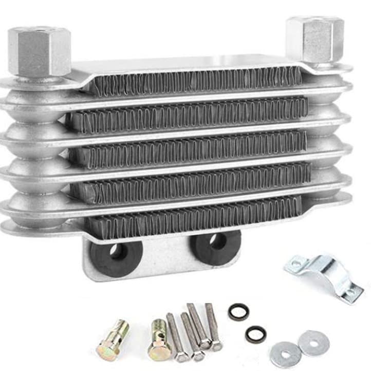 Oil Cooler for Beach Go-Karts 150Cc 250Cc Small Size Single-Sided Cooler Oil Pipe Screws + Bracket 5 Layers
