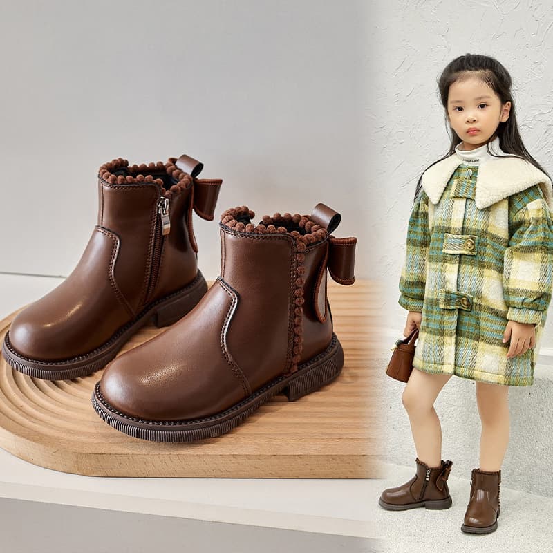 Autumn/winter Kids Boots Girls Children's Short Boots 2024 New Style Rubber Outsole Wholesale Children's Shoes Princess