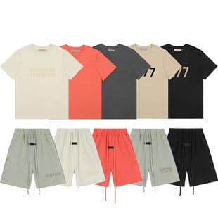 FOG ESSENTIALS summer short-sleeve T-shirt for men and women, couple loose-fit set with shorts, summer tee
