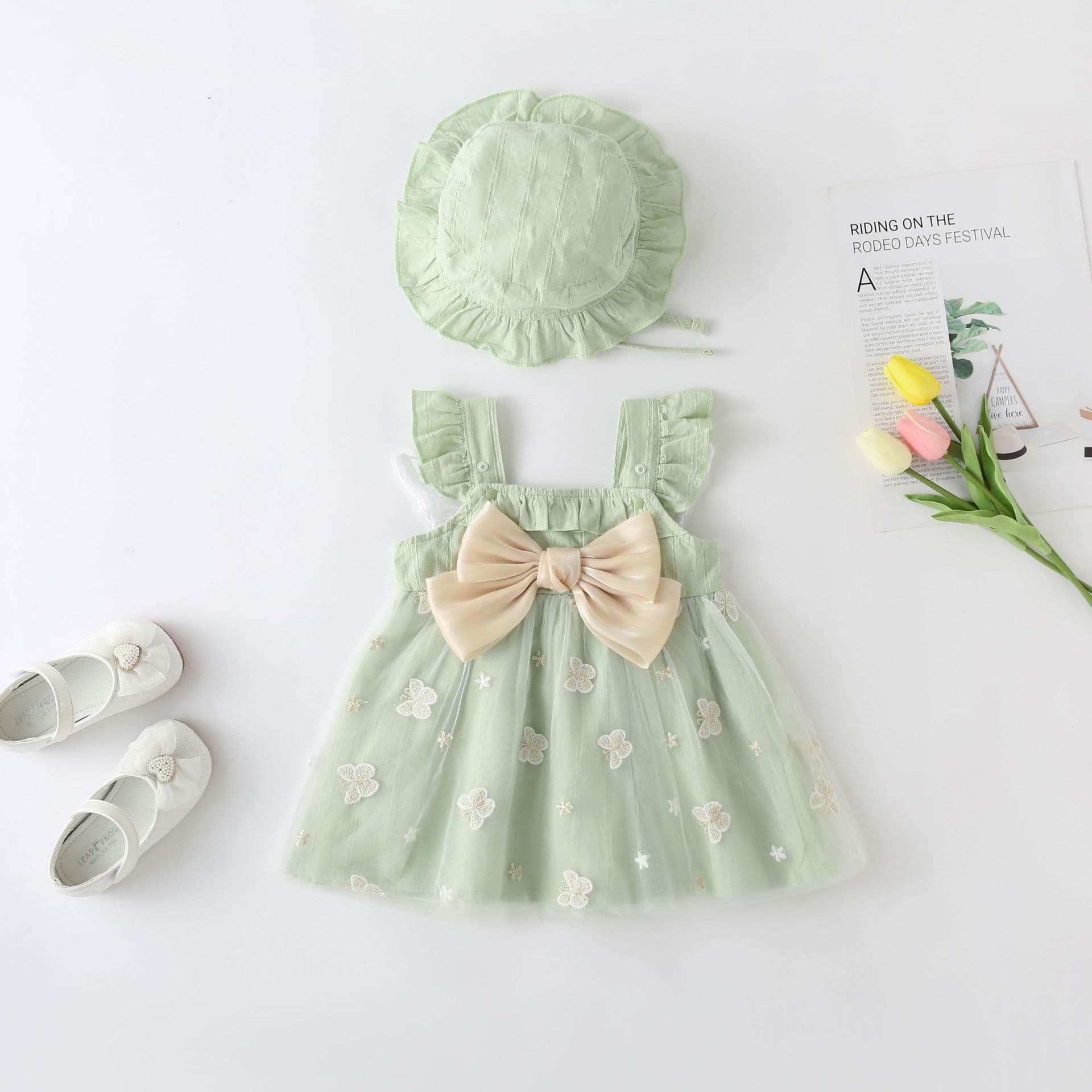 Girls' Dress 2026 Spring Summer New Baby Girl Pastoral Style Dress Baby Toddler Princess Dress