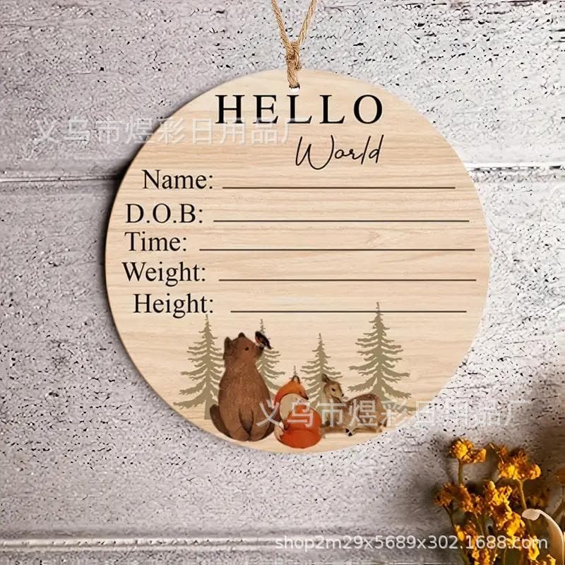 HelloWorld Amazon TEMU Best-Selling Wooden Baby Photo Prop Wood Slice Wooden Growth Milestone