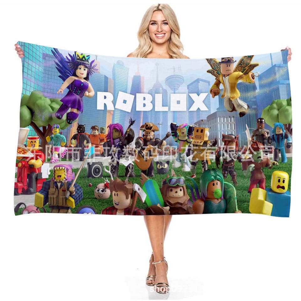 Amazon Roblox Roblox Series Children's Bath Towel Digitally Printed Bath Towel Microfiber Beach Towel