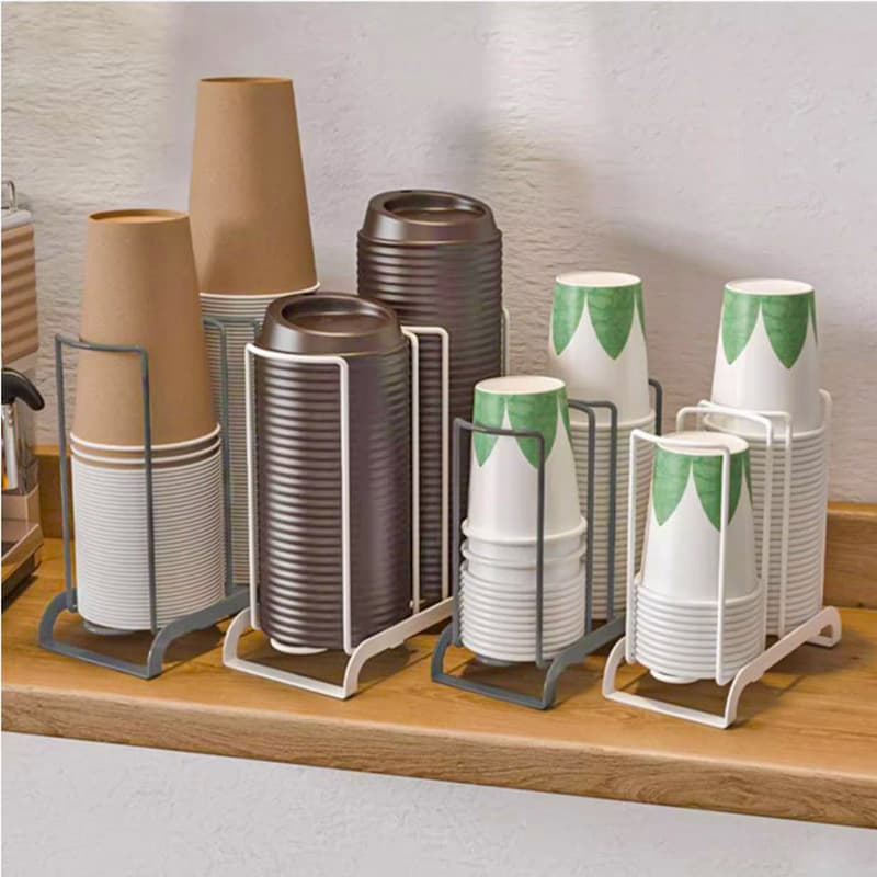 Viral Creative Desktop Cup Organizer, Cup Dispenser for Disposable Paper Cups, Coffee Cup Storage Shelf