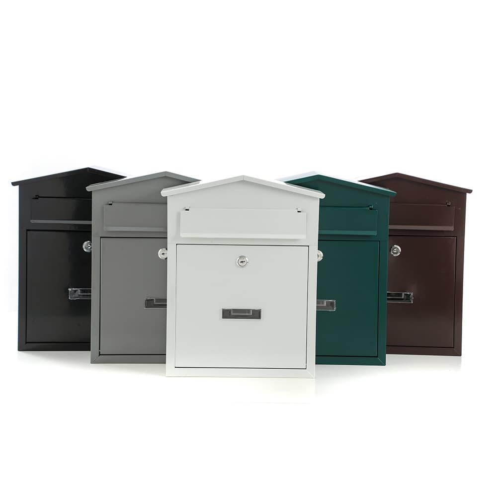 Professional Ironwork Production, Cross-border A-frame Mailbox, Mailbox, Suggestion Box, In Stock, Key, 5 Colors