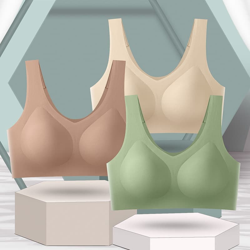 Seamless Vest Push-Up Comfort Bra, One-Piece Thin Style, Wire-Free Sleep Sports Yoga Bra for Women