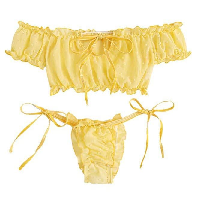 Lingerie Set Mesh Crop Top Floral Printed Skirt Sexy Two-piece Underwear Suitable For Special Occasions