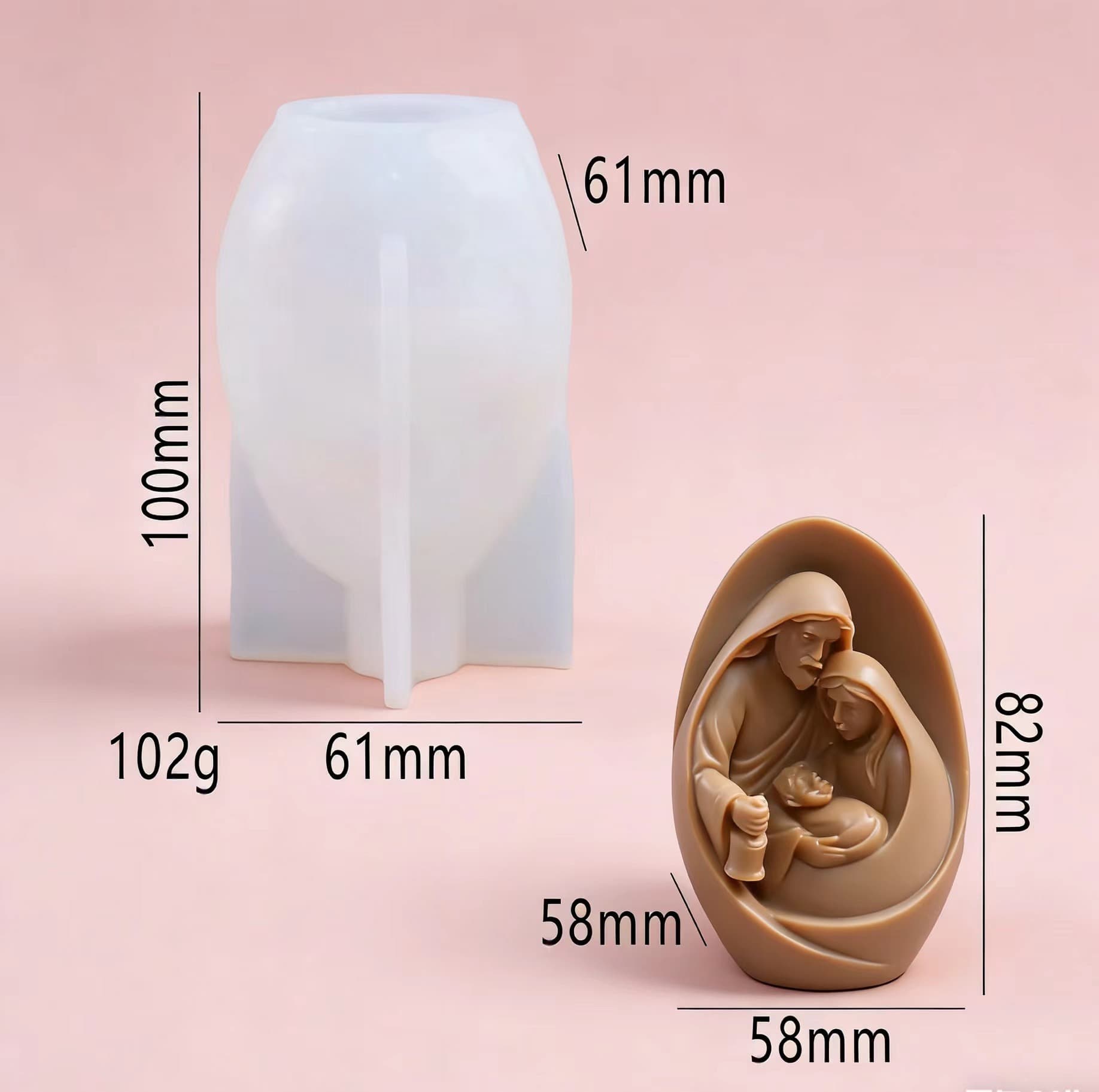 New Cross-border Jesus Nativity Mold European Style Figurine Aromatherapy Candle Silicone Mold Plaster Ornament Mold