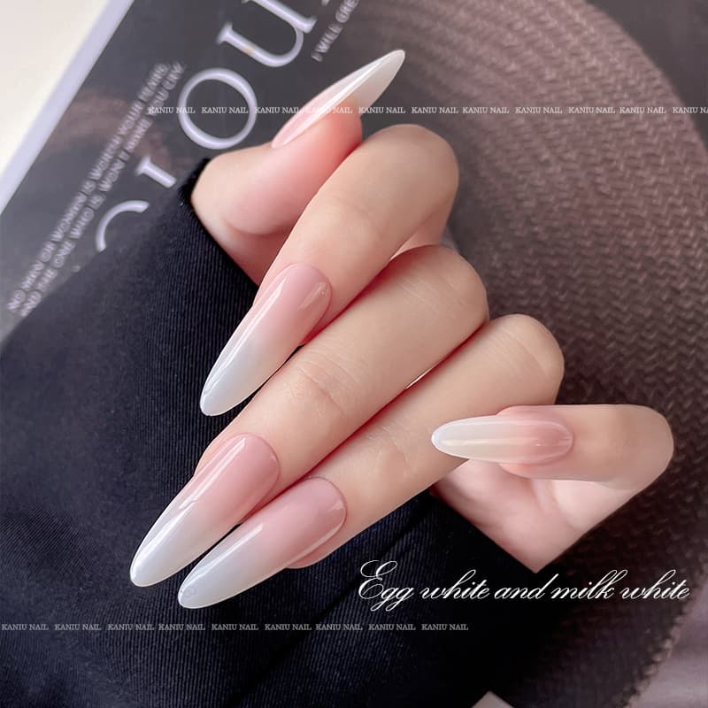 Kaniu Whey Protein Gel Polish New French Ombre Gradient Icy Milky White UV Gel for Nail Salon Use