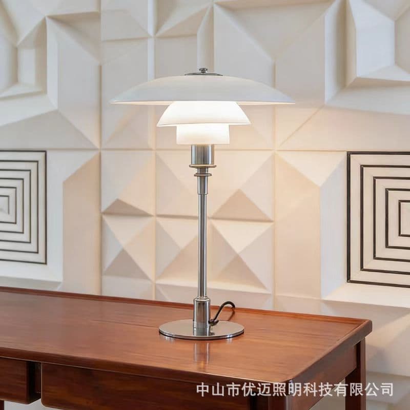 Danish Nordic Art PH3 Glass Table Lamp, Minimalist Creative Light Luxury for Living Room, Bedroom, Study, Bedside Decoration