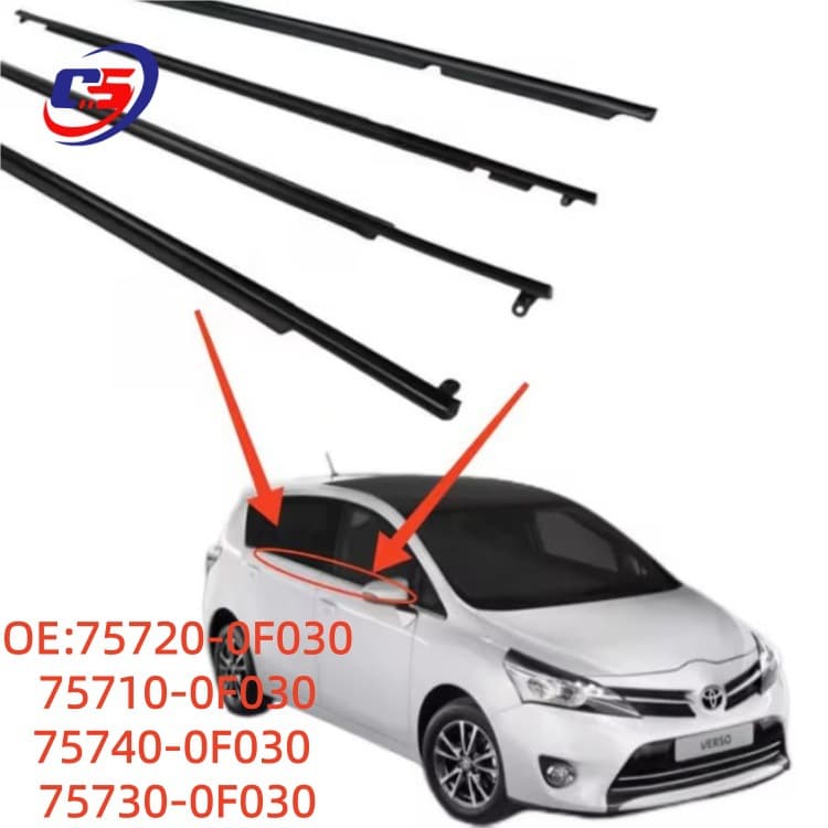 Compatible with Toyota E'Z 2011-2016 Car Window Glass Outer Weatherstrip Waterproof Seal Strip Outer Press Strip 75720-0F030