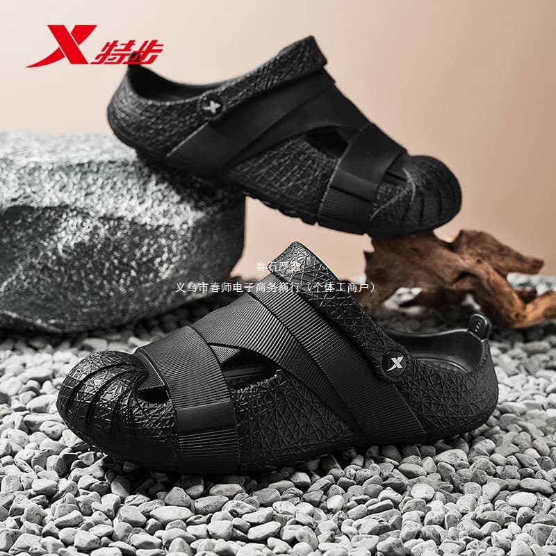 Xtep Men's Clog Sandals Summer Soft Sole Sports Outdoor Slippers 2026 New Trendy Beach Wear