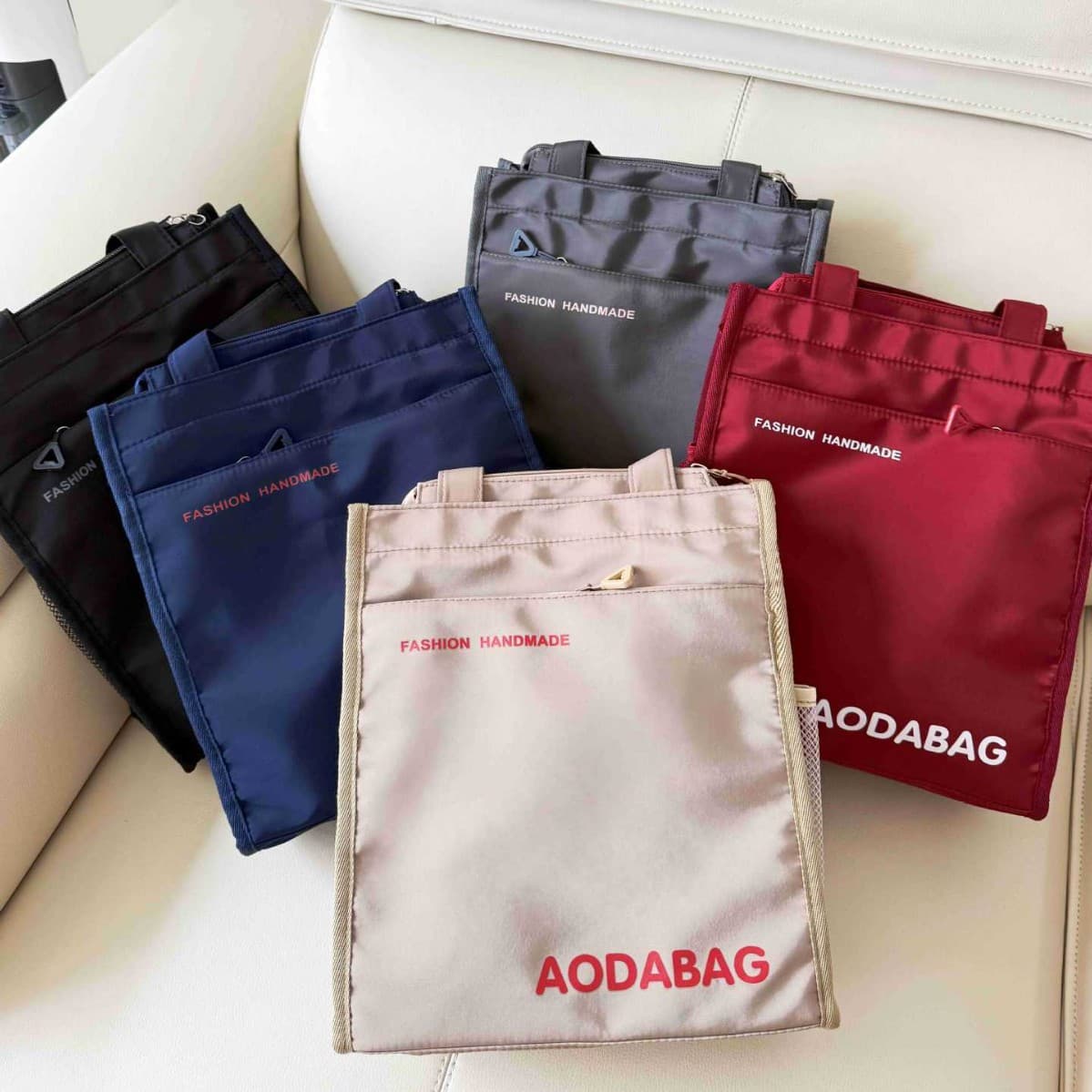 New Nylon Oxford Cloth Handbag Student Tutoring Bag Document Bag Lunch Bag Water-Repellent Handheld Tote Bag