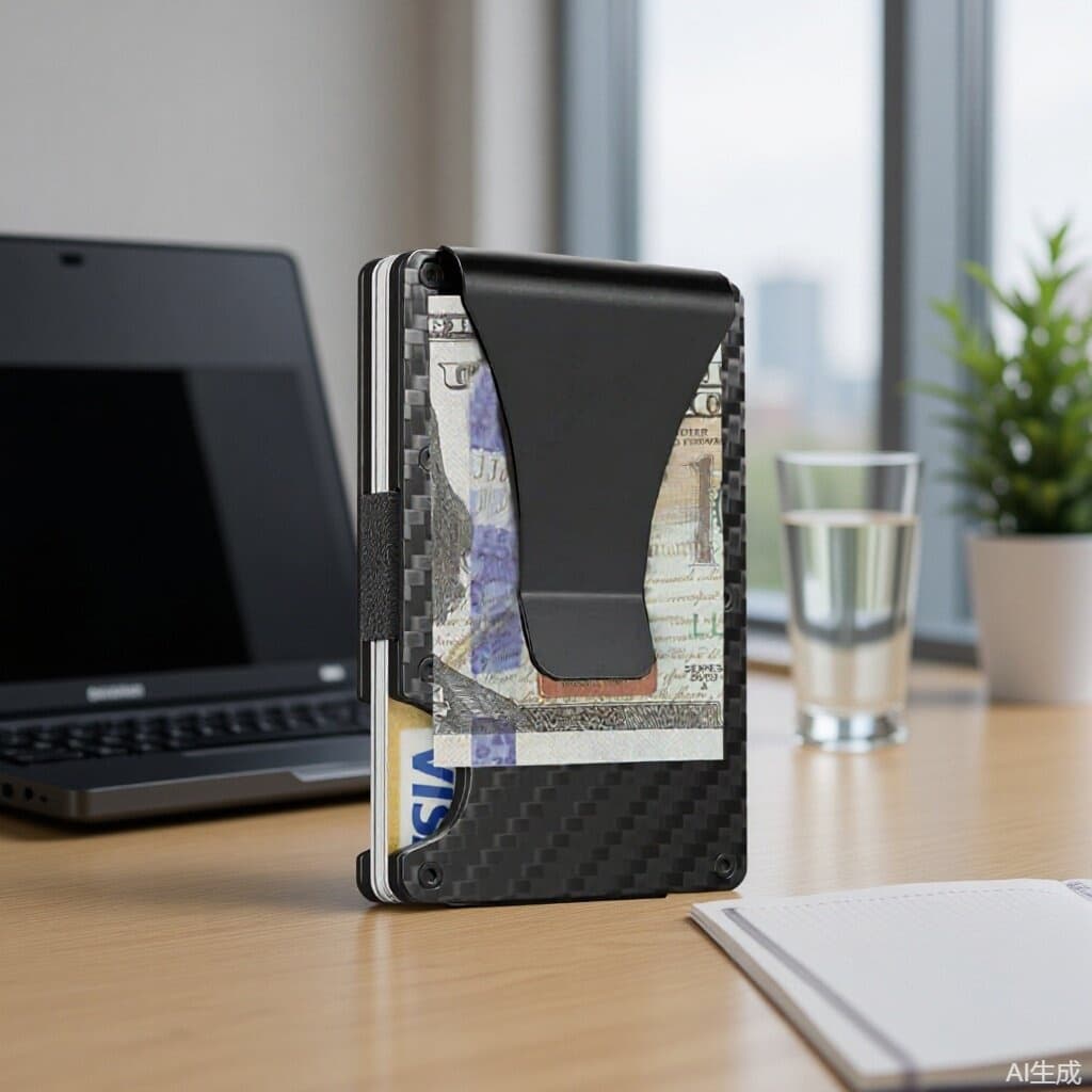 Carbon fiber RFID metal card holder, aluminum alloy card holder, anti-theft credit card holder, large capacity credit card holder
