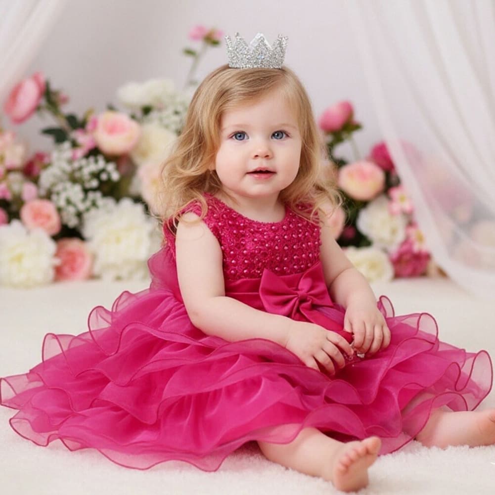 2026 Newborn Baby Girl Birthday Princess Dress Tutu Cake Dress for First Birthday Party