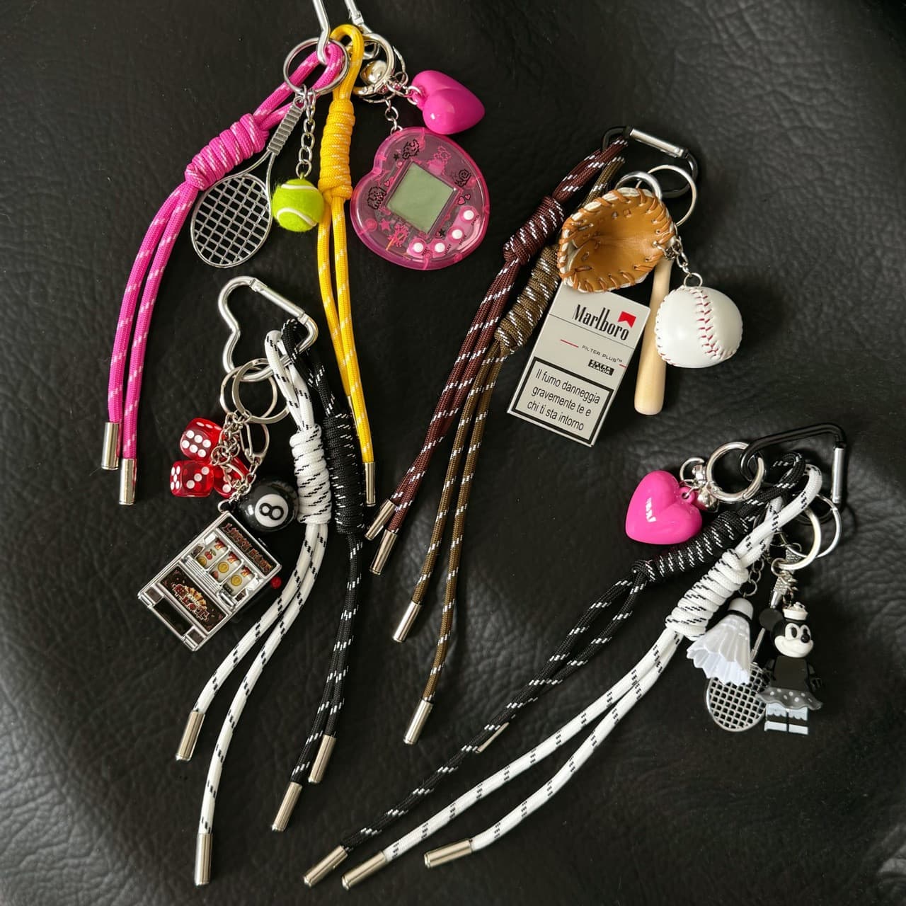 NicheUnique Baseball Keychain Bag Accessories Handmade Couple Weaving Hanging Rope Bag Pendant Chinese Mainland Origin