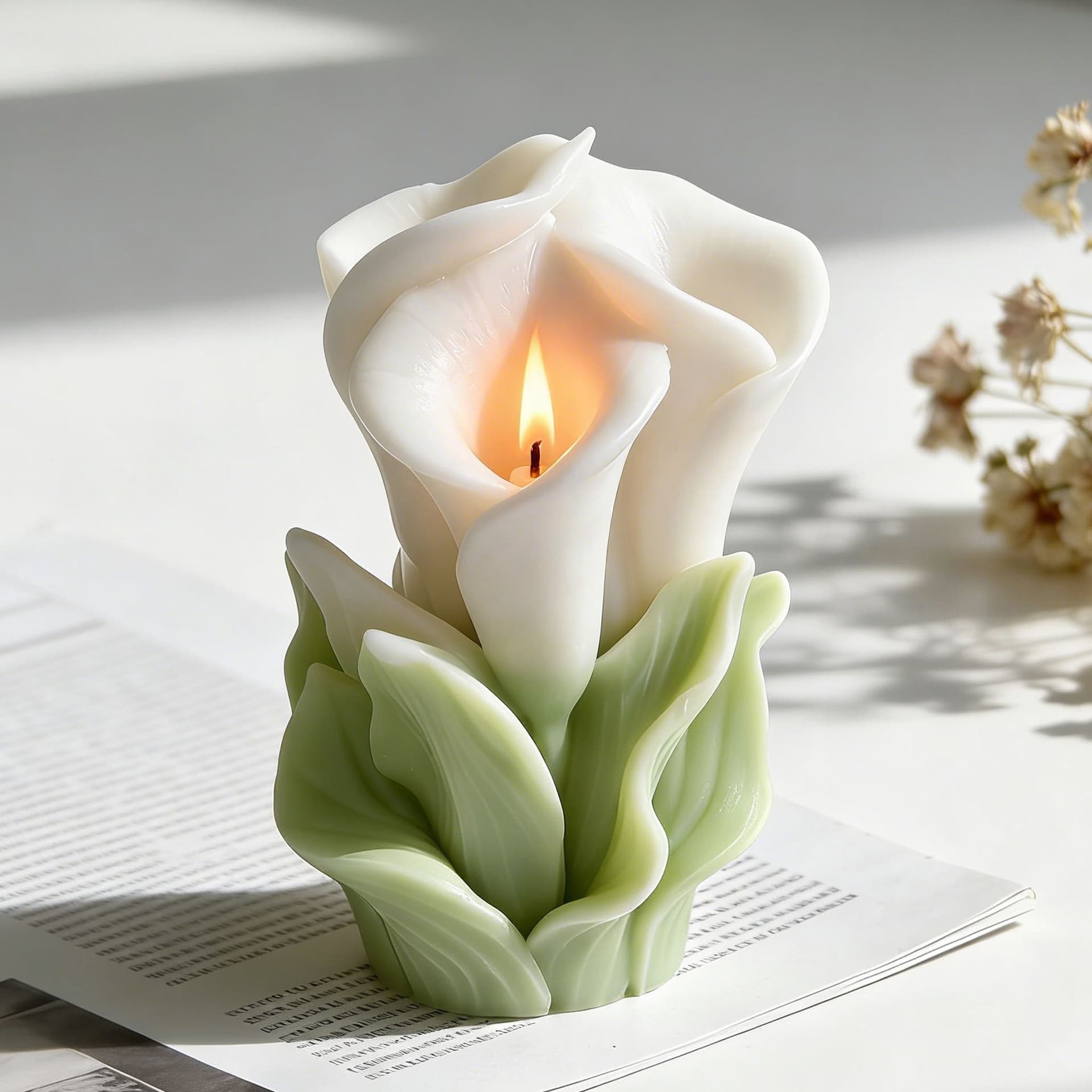 New Calla Lily Aromatherapy Candle Mold DIY Flower Handmade Candle Plaster Gift Silicone Mold
