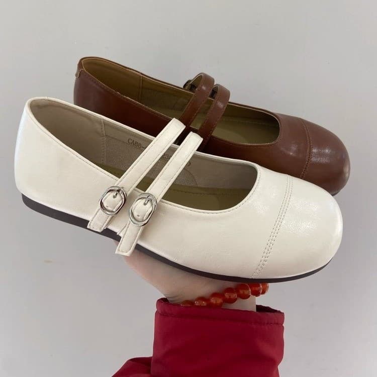French Square Toe Mary Jane Flats for Women 2026 Summer New Style Soft Sole Loafers to Match Dresses
