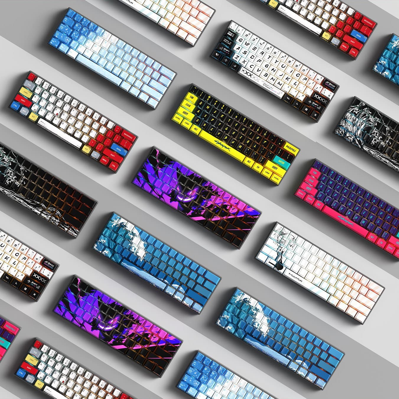 [129-Key Collection] Hot-Selling OEM Side-Printed Translucent PBT Dye-Sub Mechanical Keyboard Keycaps