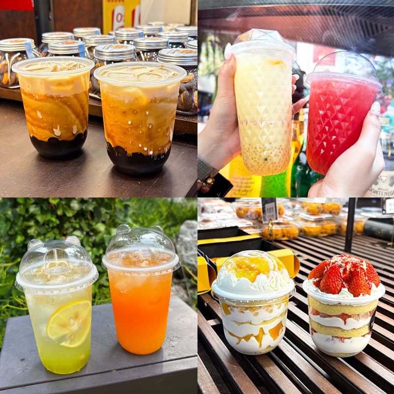 Trendy Fat Cup Disposable 90-Ounce U-Shaped Milk Tea Cup 95 Beverage Cup Boba Cup Plastic Cold Drink Dirty Cup