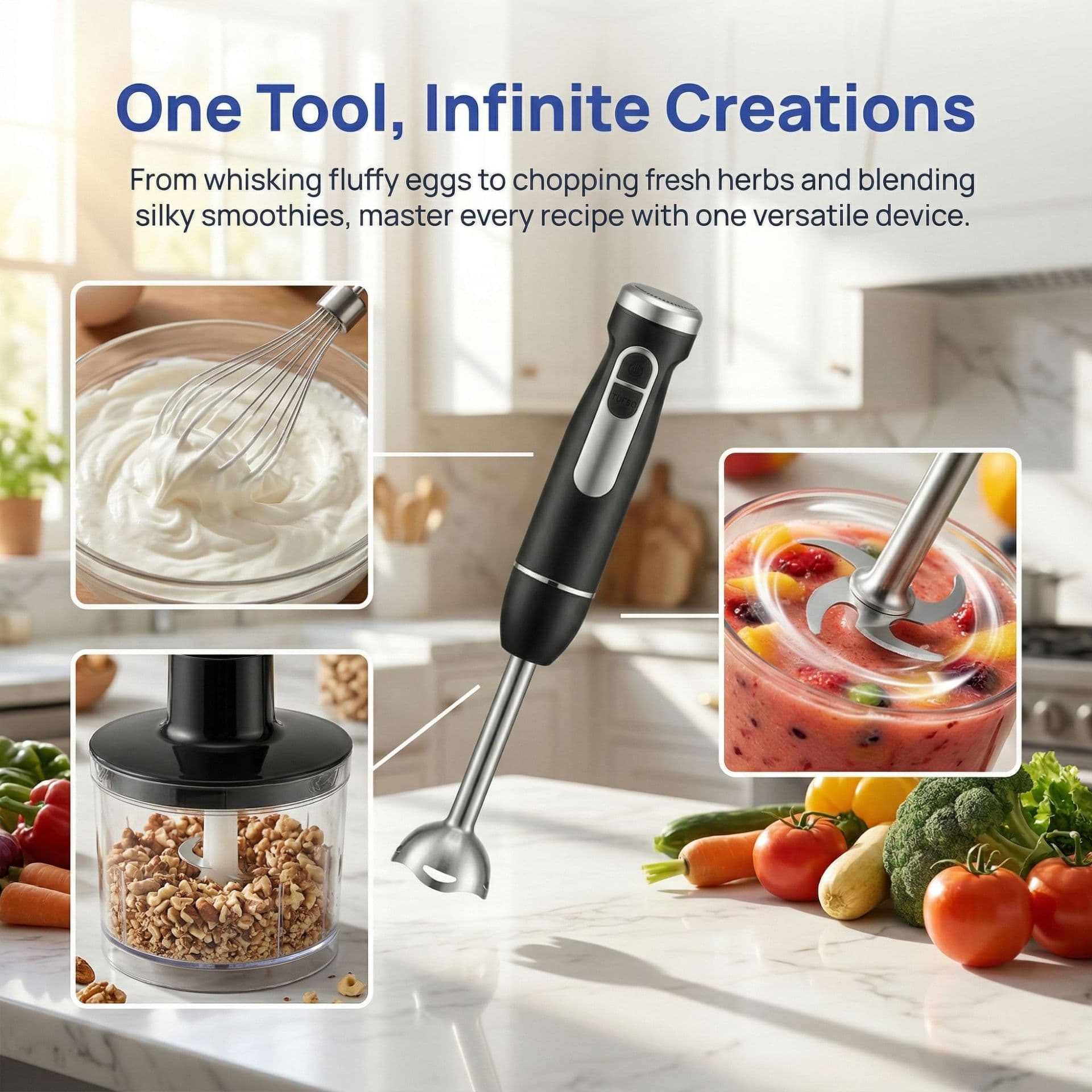 Cross-border EU Standard Handheld 25-Speed Electric Mixing Stick, Baby Food Maker, 5-in-1 Household Multi-Function Food Processor, 400W
