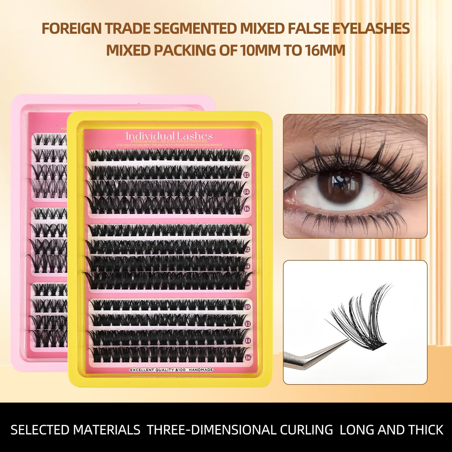 Cross-border false eyelashes segmented foreign trade European and American eyelashes mommy-sense manufacturers wholesale DIY single cluster eyelashes