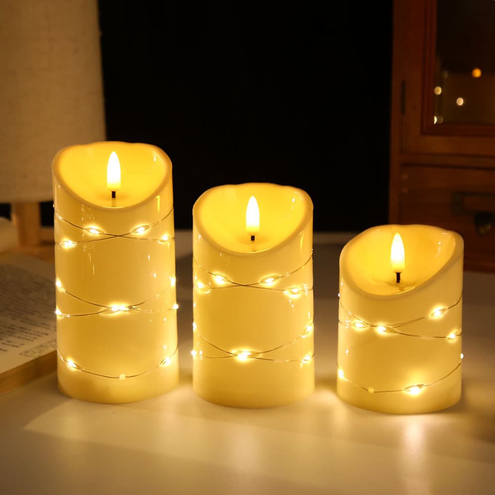 Simulated Electronic Candle Light with Tilted Swinging Flame, LED Candle Light for Home Atmosphere Decoration, Halloween Candle Light