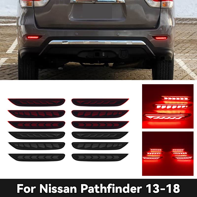 Suitable for 13-18 Nissan Pathfinder Rear Bumper Lights, Modified Led Pilot Tail Lights, Rear Brake Flow Light, and Turn Signal