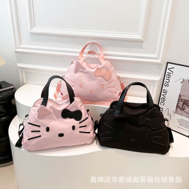 Portable large-capacity short-distance travel bag KT business trip luggage bag Hello Kitty casual shoulder bag cartoon tote bag for women