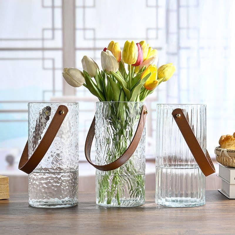 Cross-Border Glass Vase with a Premium Feel, Handcrafted for Hydroponic Flowers and Floral Arrangements, Ins-Style Home Decor Vase