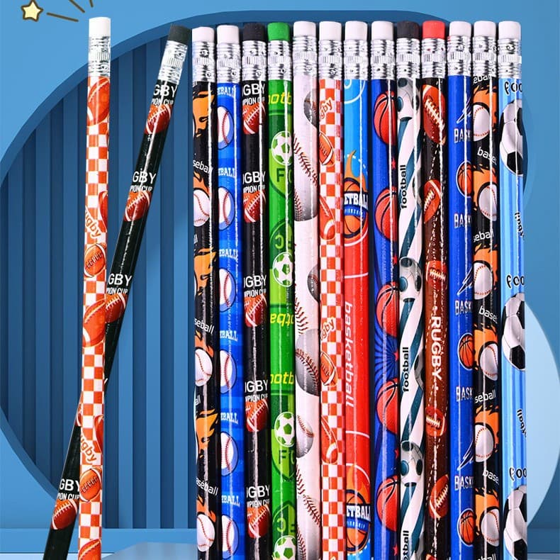 Cross-border stationery pencil baseball basketball rugby football series pencils student supplies factory wholesale learning