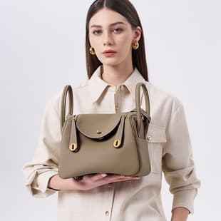 Togo top-layer cowhide Lindy underarm bag, genuine leather pillow shoulder bag, women's commuter versatile fashion crossbody bag