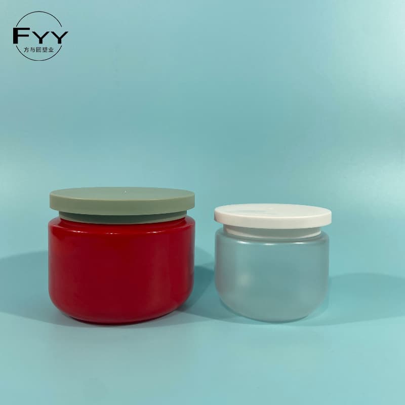 Qieyou Same Style In Stock 250 500g Avocado Scrub Bottle PET Mask Face Cream Jar Wide Mouth Jar