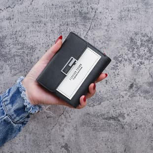 New short wallet for women, simple and cute female student small wallet, tri-fold folding coin purse, multifunctional card holder