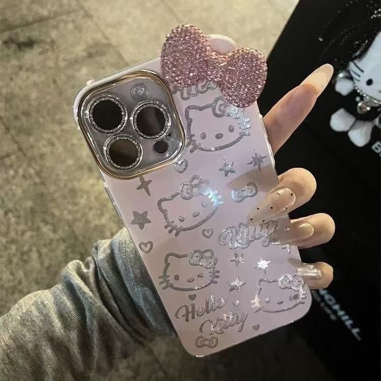 Ins Girl Glitter Cat Iphone13 Glitter Lens 15Promax Suitable for Apple 14Pro Mobile Phone Case 12