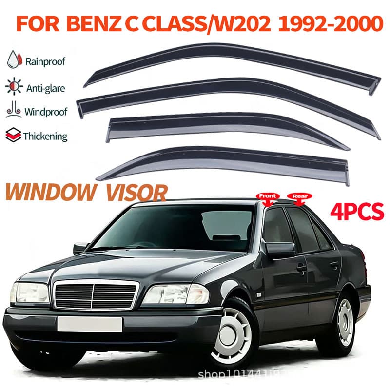 Compatible with Imported Mercedes-Benz C-Class Short Wheelbase Rain Guard Sun Visor W202 1992-2000 Window Visor