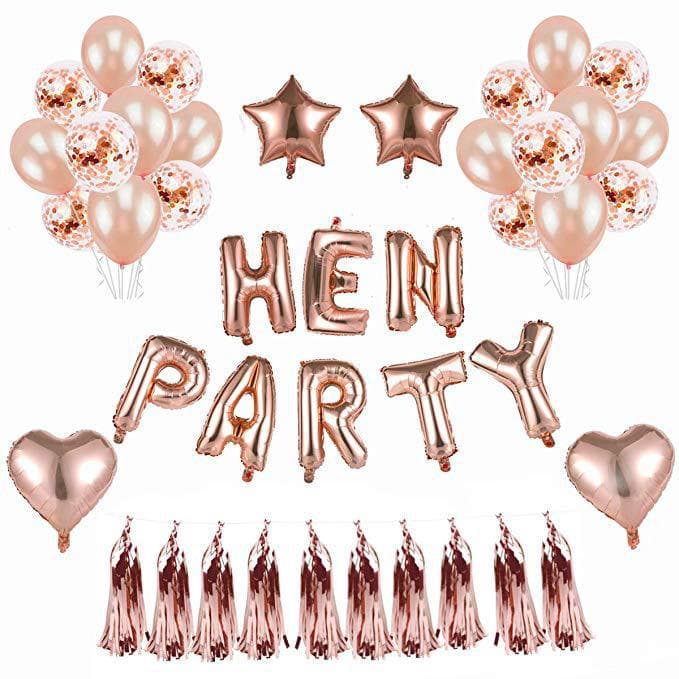 Cross-border Exclusive Rose Gold Bachelorette Party Aluminum Foil Balloons Latex Balloons Tassel Bachelorette Party Supplies