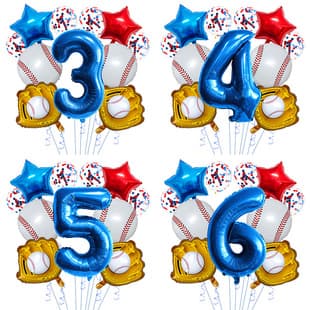 Sports Baseball Theme Balloon Set Kids Boy Birthday Party Atmosphere Glitter Balloon Set