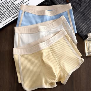 Factory Wholesale New Men's Boxer Briefs Breathable Mid-Rise Premium Youth Four-Corner Shorts