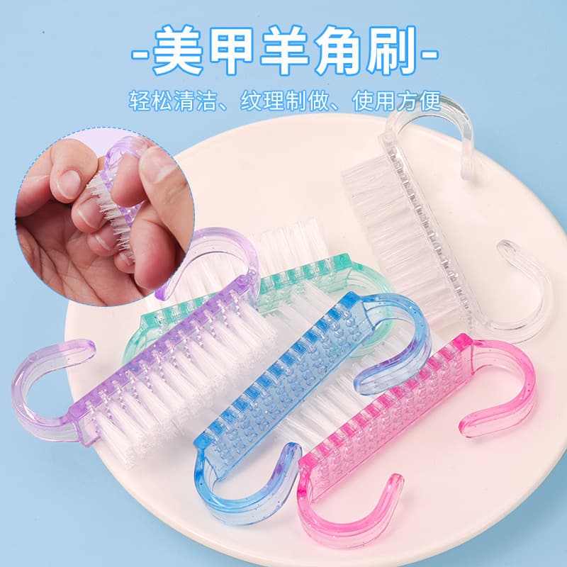 Wholesale color manicure brush to remove nail dust horn dust brush new manicure tool cleaning and polishing nail surface brush