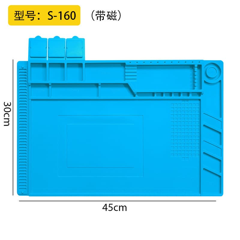 Silicone Mat for Phone Motherboard Soldering Iron Hot Air Gun Workstation Heat Insulation Pad with Magnetic and Screw Positions Repair Mat