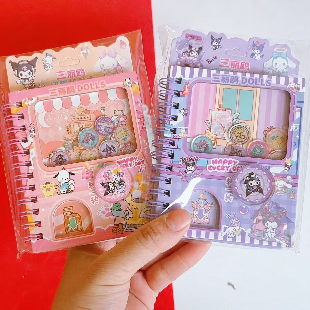 Cute Pet Gacha Spiral Notebook Cute Pet Kumi Mechanism Notebook Children's Fun Stress Relief Notebook Journal