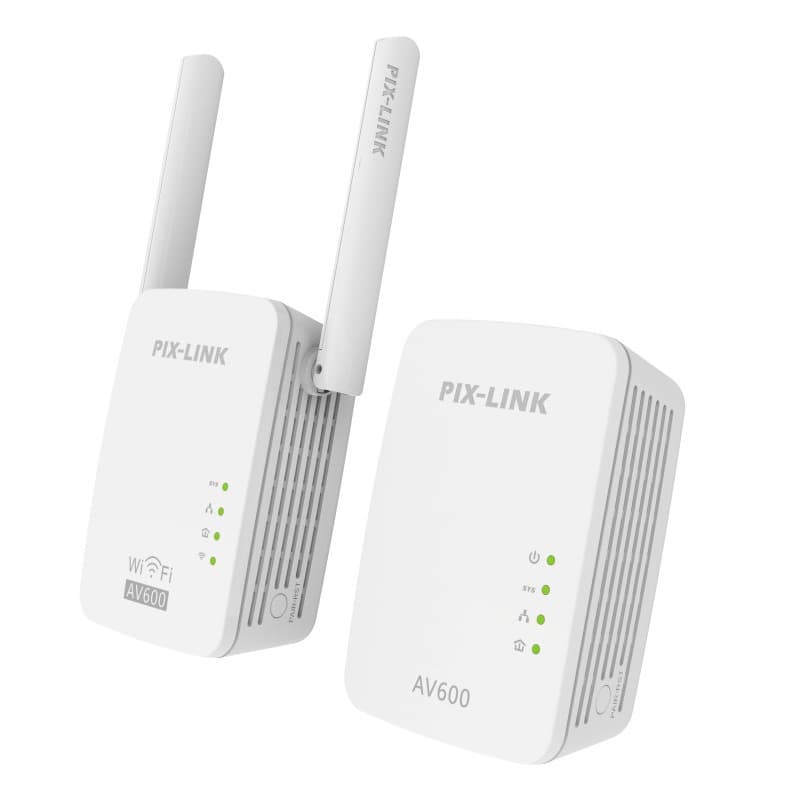 Pix-link WiFi Powerline Wired Adapter Wireless Set Pair 300M Home Signal Extender