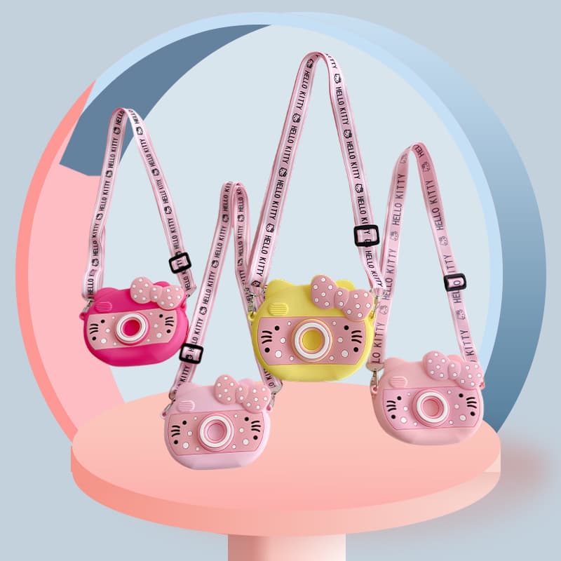 kt cat cat camera coin purse AirPods pro3, 4. Waterproof and environmentally friendly silicone bag for outing children's card