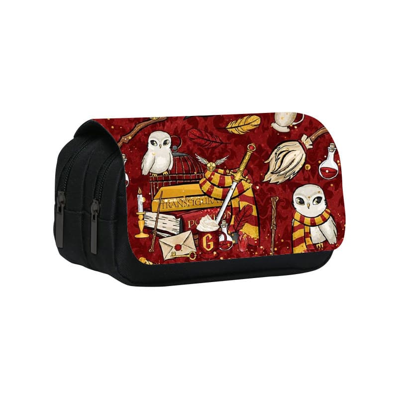 Harry Potter Double-Layer Pencil Case with Cartoon Animation Movie Print for Students