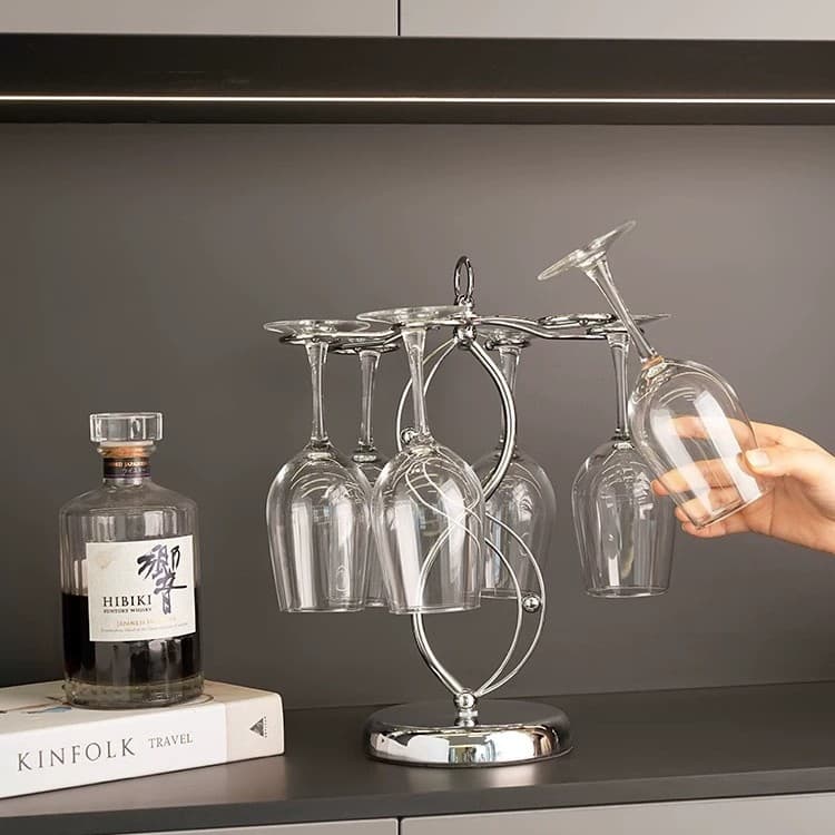 Upside down wine glass rack iron cup rack iron creative frame cocktail rack bracket electroplating creative storage