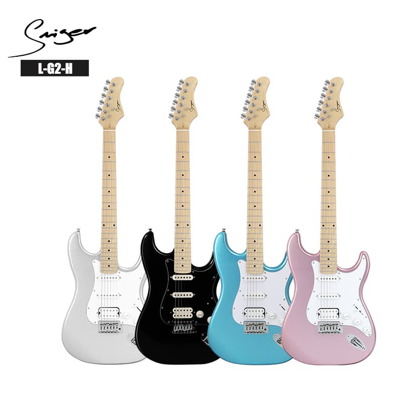 Electric Guitar Single Coil ST Electric Guitar Maple Gloss Fingerboard Electric Guitar for Fingerstyle Playing, Advanced Players, Men and Women Musical Instrument
