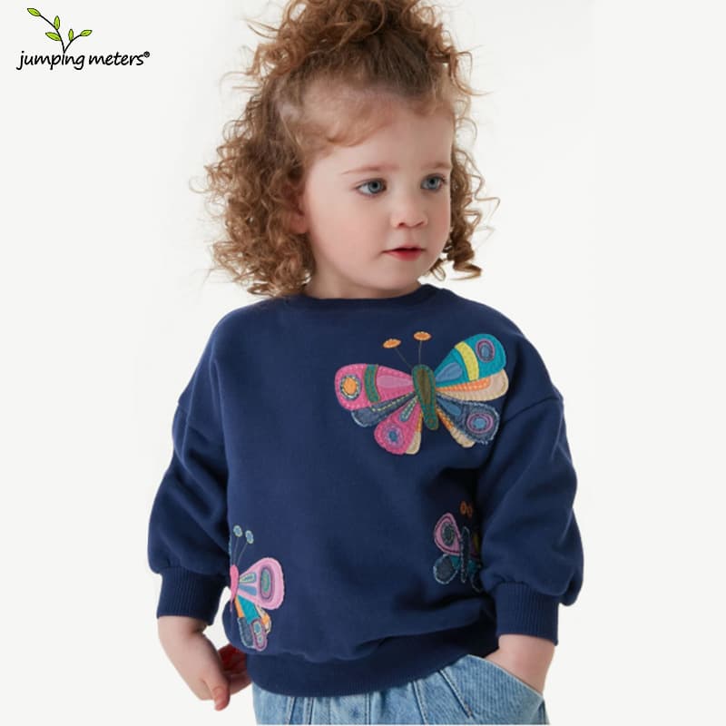 Autumn New Arrival Kids Girls' Sweatshirt Cute Cartoon Embroidery European Style Long Sleeve Hoodie Soft Cotton Top for Small Children
