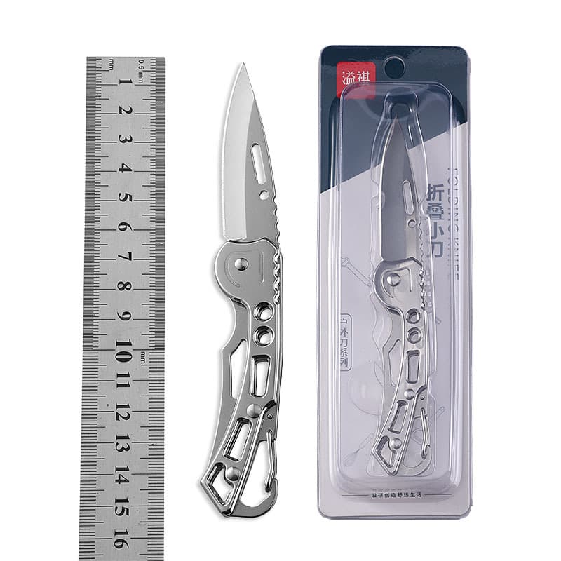 Stainless Steel Folding Knife Portable Outdoor Self-Defense Camping Tool Keychain Folding Knife Fruit Knife Mini Knife