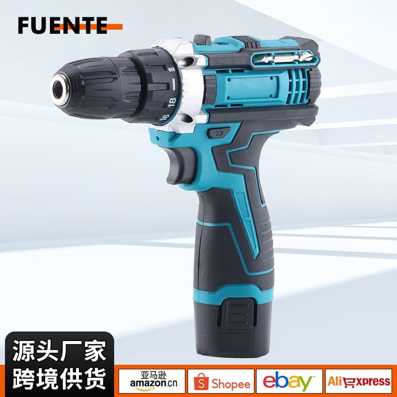 Cross-border Trade 12V Household Multifunctional Impact Drill and Screwdriver Set with Lithium Battery